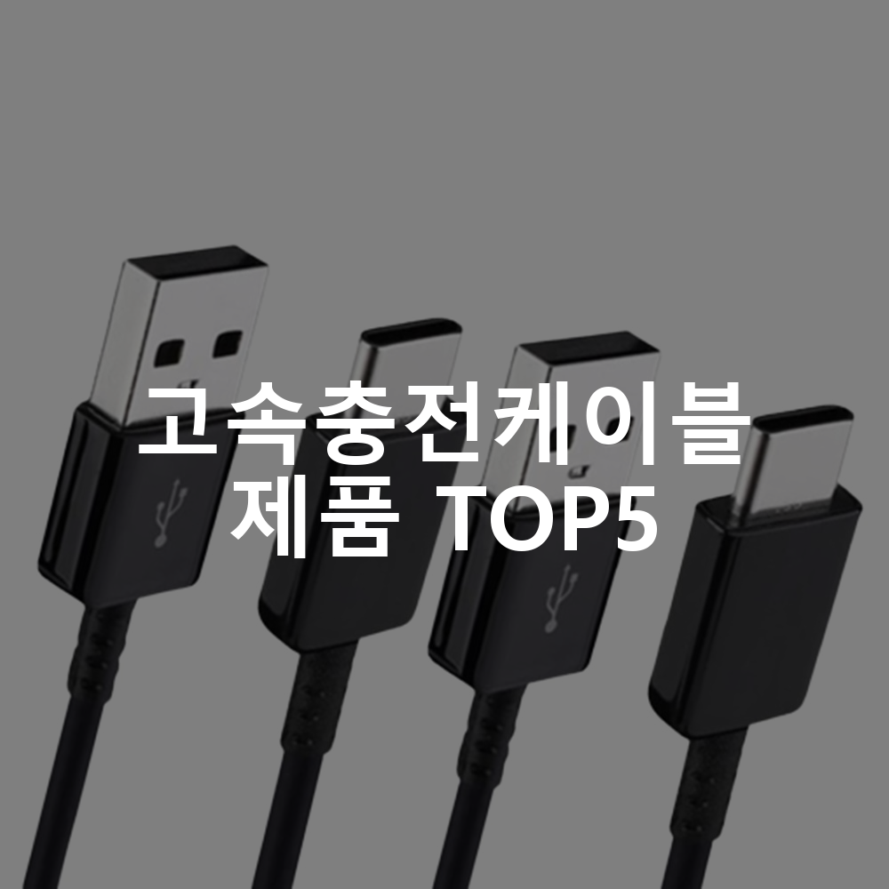 고속충전케이블 제품 TOP5 추천 아이템