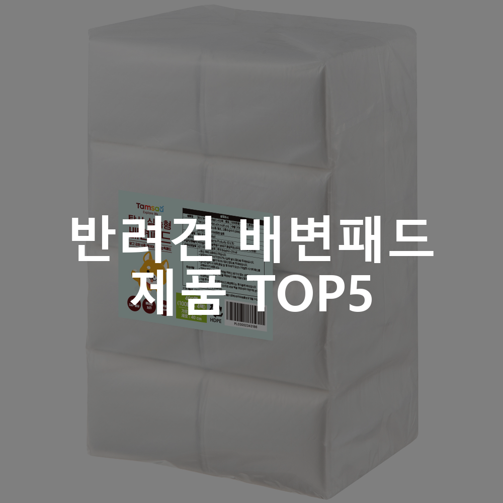 반려견 배변패드 제품 TOP5 추천 아이템