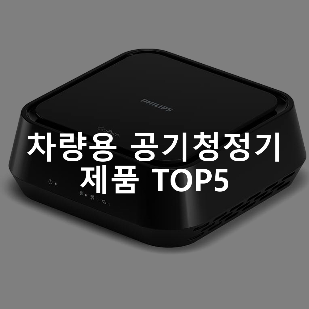 차량용 공기청정기 제품 TOP5 추천 아이템